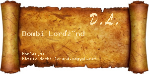 Dombi Loránd névjegykártya