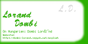lorand dombi business card